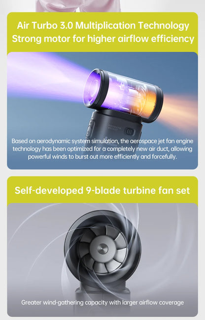 JISULIFE Turbo Handheld Pocket Fan