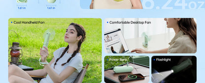 JISULIFE 3-in-1 Portable Power Fan