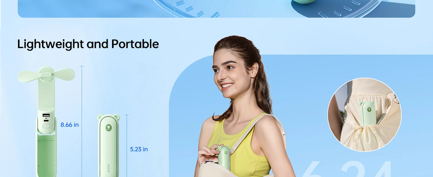 JISULIFE 3-in-1 Portable Power Fan