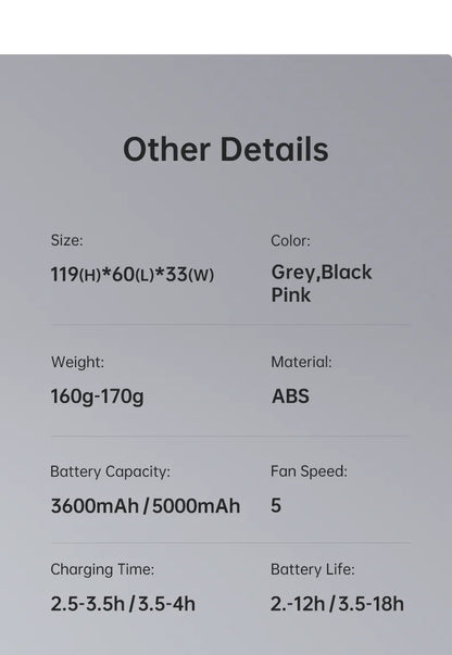 JISULIFE Turbo Handheld Pocket Fan