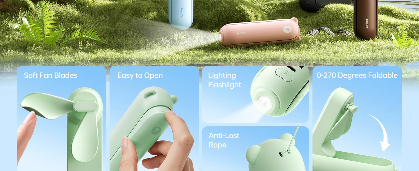 JISULIFE 3-in-1 Portable Power Fan